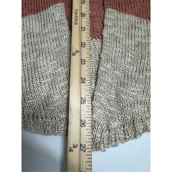 Pink Rose Bohemian Multistrip Cardigan Open Front Brown Cream Size Medium - Picture 11 of 13